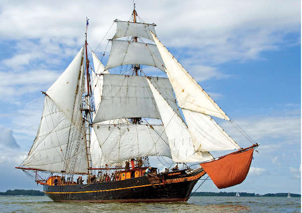 Tacking a brigantine