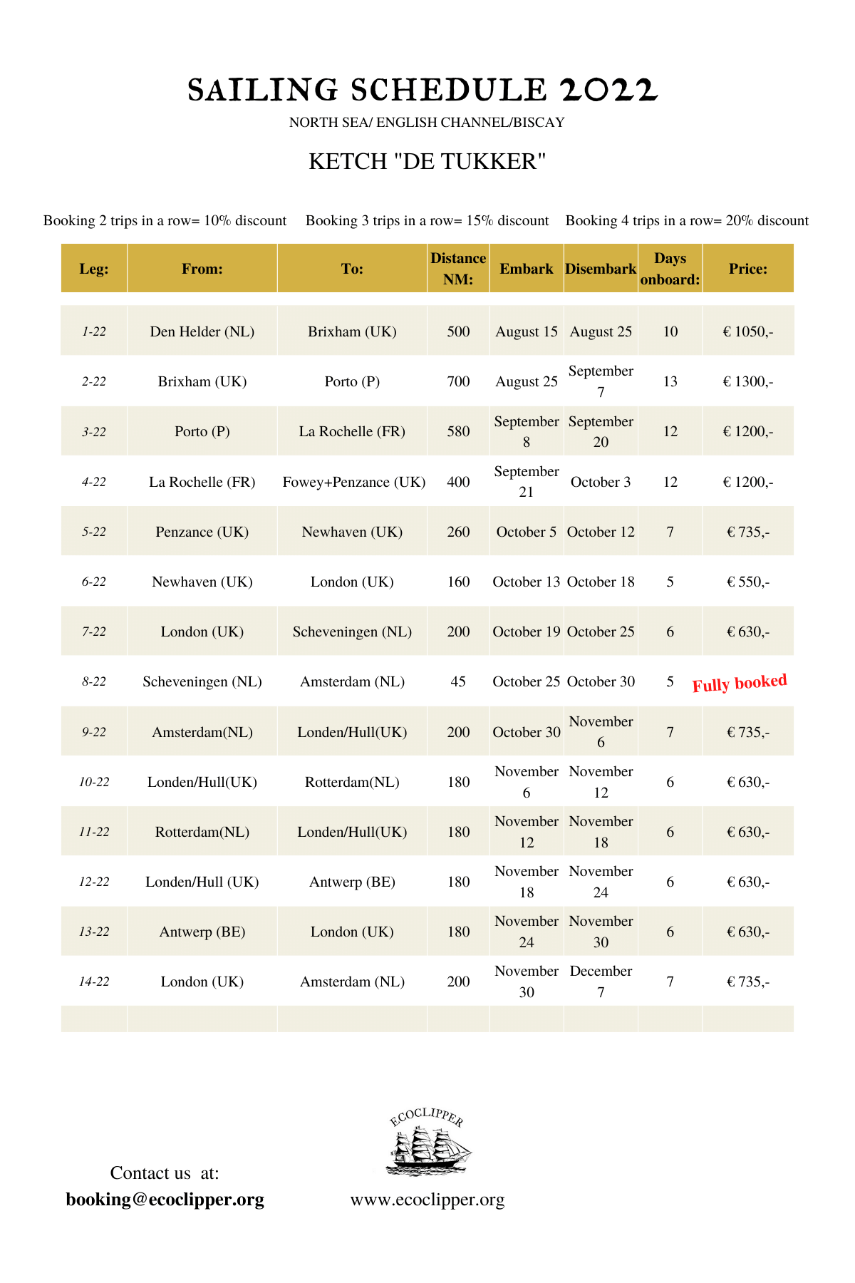 sailing schedule tukker 2022-2
