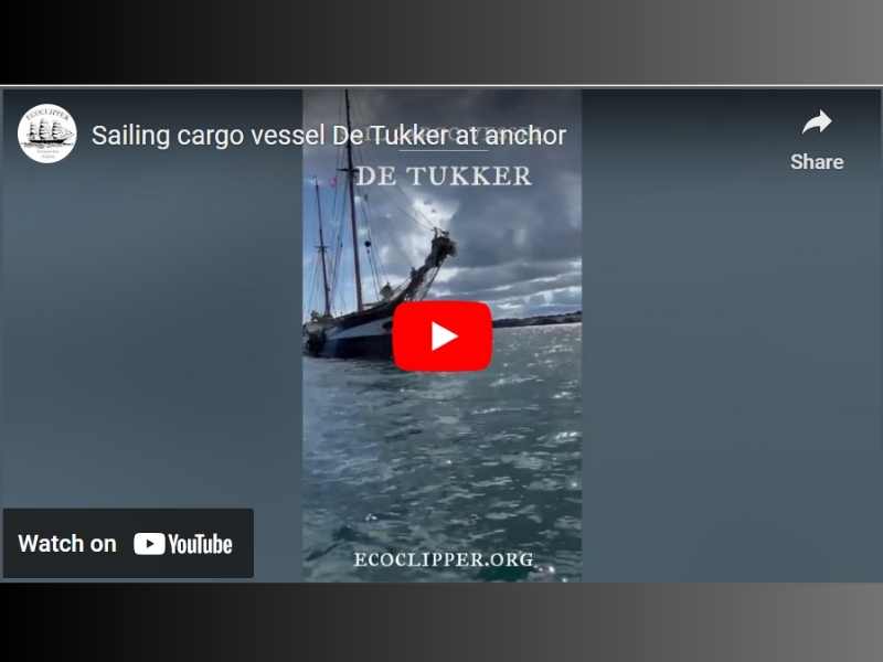 Video: Sailing cargo vessel at anchor, Dunbar UK.